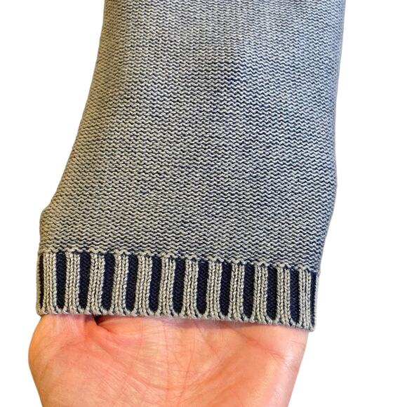 CARBON 2‎ COBALT Blue Cotton Denim Look Pullover Waterman Henley Sweater Size M - Picture 7 of 10